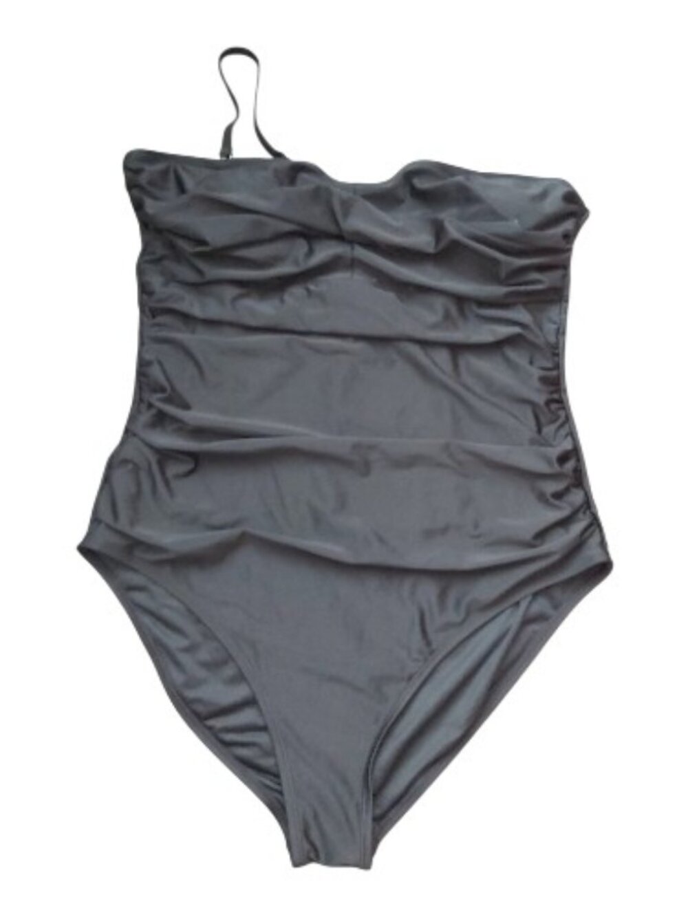 Smismivo Black One Piece Swimsuit Built-in Soft Cup Bra High Cut Legs